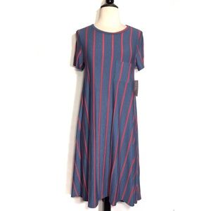 LuLaRoe Carly Striped Dress XS NWT